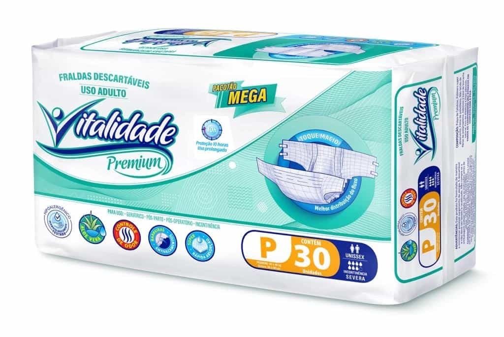 Foto do produto Fralda Geriátrica Noturna Vitalidade P c/ 30 un