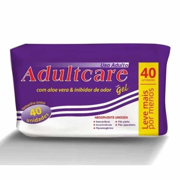 Foto do produto Absorvente Geriátrico Adultcare c/ 40 un