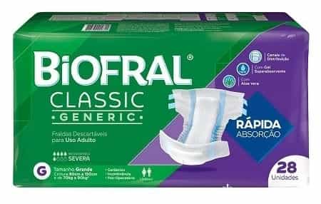 Foto do produto Fralda Geriátrica Biofral Classic Grande c/ 28 un