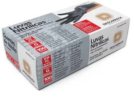 Foto do produto Luva Nitrílica s/ Pó Preta Grande