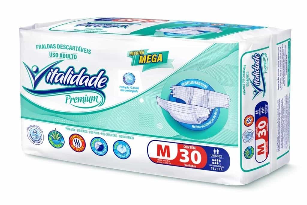 Foto do produto Fralda Geriátrica Noturna Vitalidade M c/ 30 un