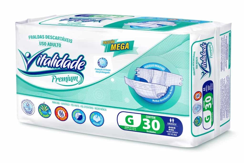 Foto do produto Fralda Geriátrica Noturna Vitalidade G c/ 30 un