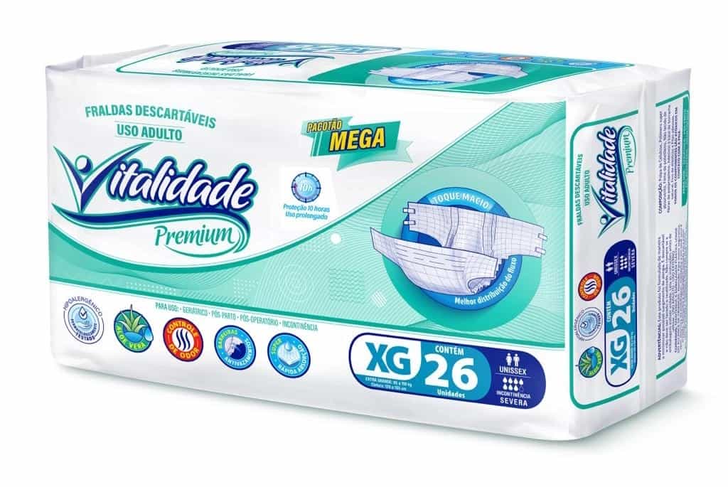 Foto do produto Fralda Geriátrica Noturna Vitalidade EG c/ 26 un