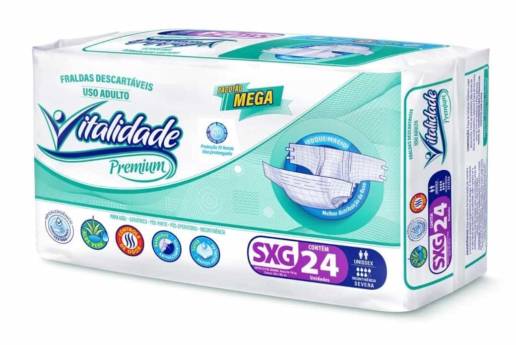 Foto do produto Fralda Geriátrica Noturna Vitalidade SXG c/ 24 un