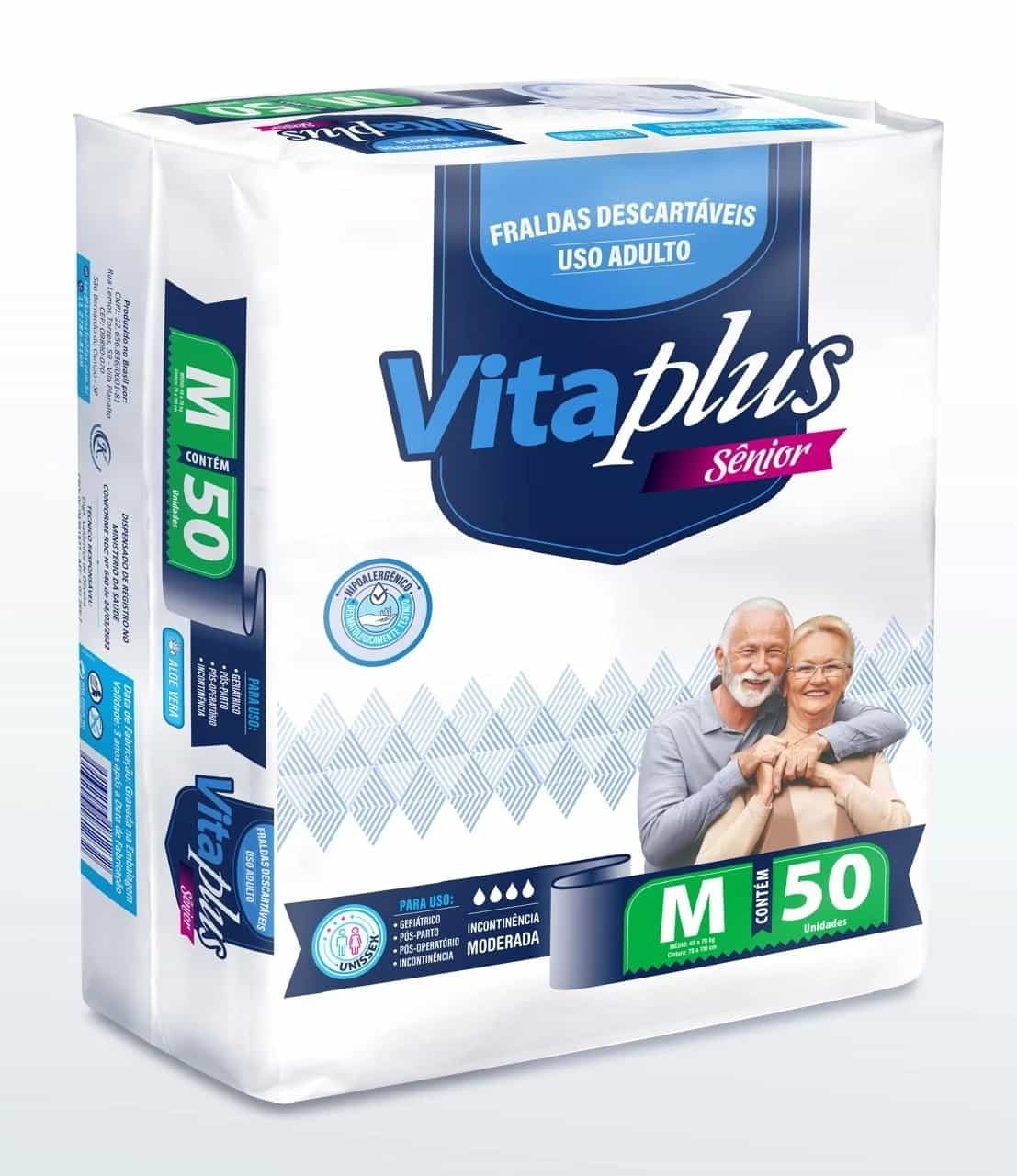 Foto do produto Fralda Geriátrica Vita Plus c/ 50 un Média