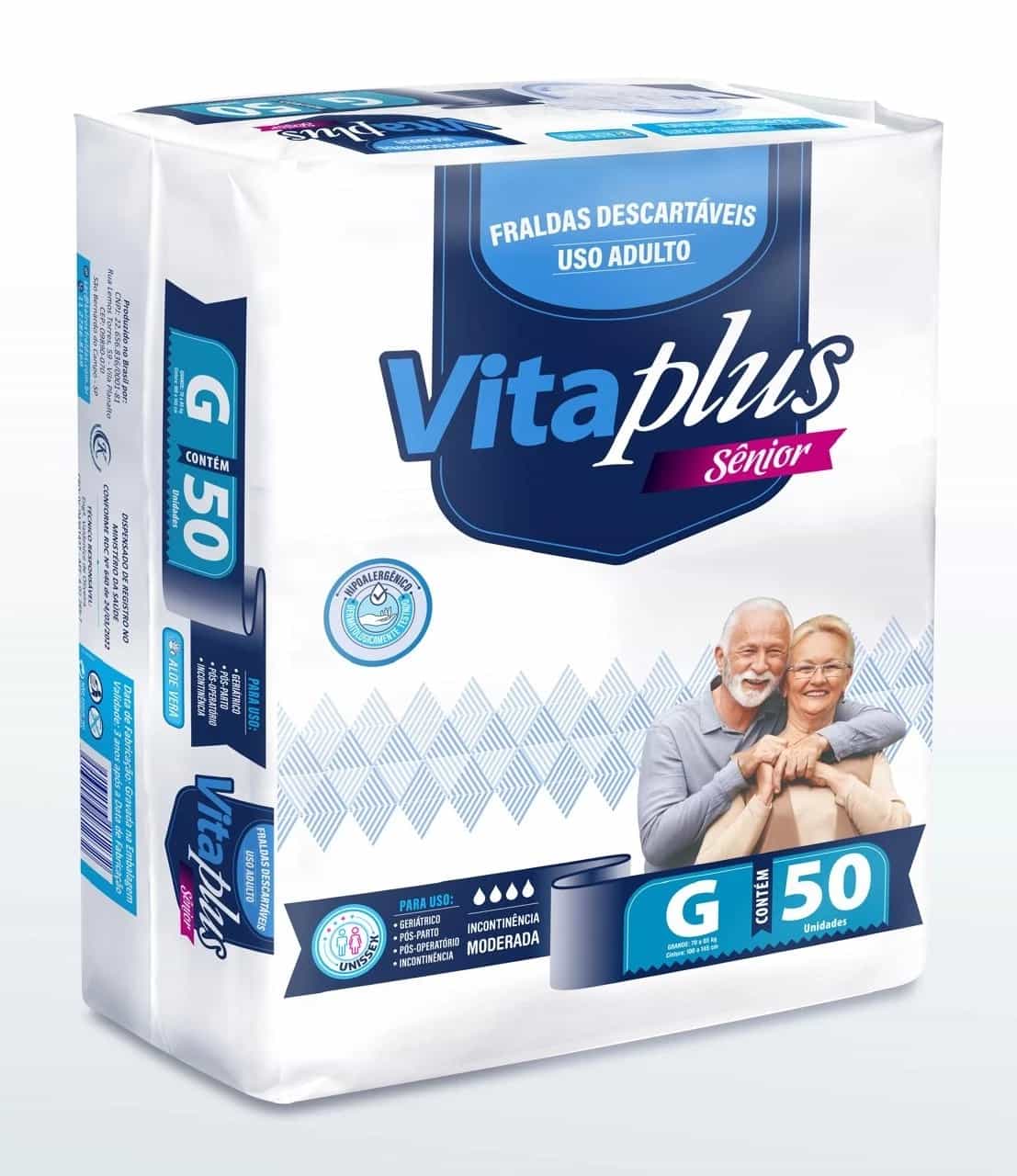 Foto do produto Fralda Geriátrica Vita Plus c/ 50 un Grande