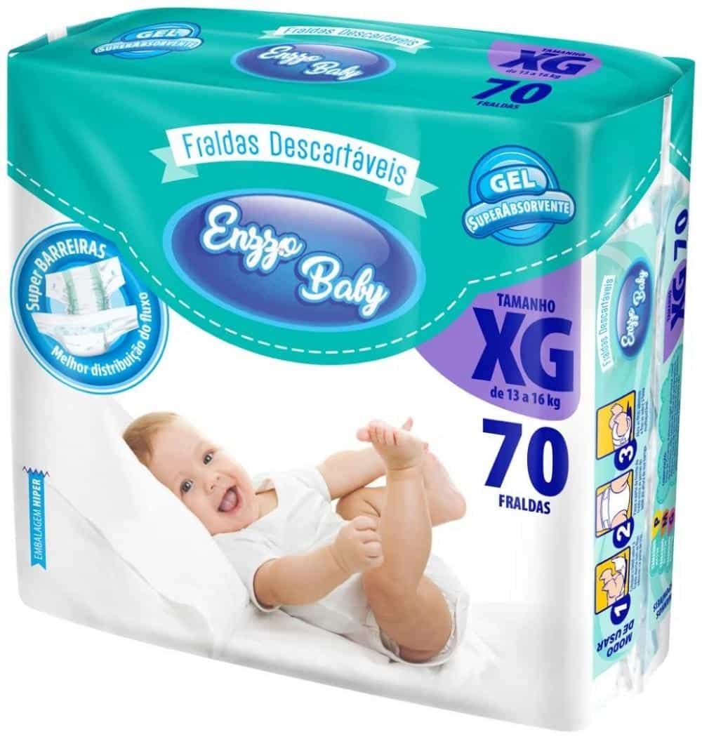 Foto do produto Fralda Infantil Enzzo Baby c/ 70 un (XG)