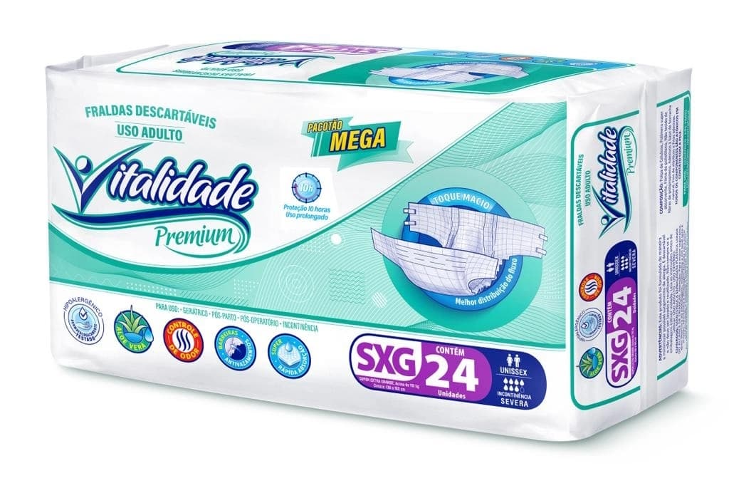 Fralda Geriátrica Noturna Vitalidade SXG c/ 24 un — foto 1