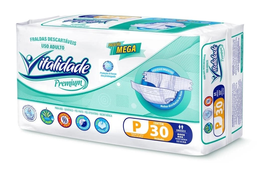 Fralda Geriátrica Noturna Vitalidade P c/ 30 un — foto 1