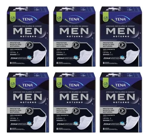 Absorvente Tena Men Protetor Masculino Noturno Level 3 c/ 48 un — foto 1