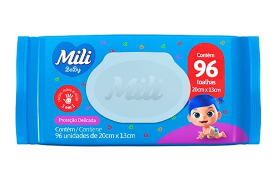 Toalhas Umedecidas Mili Baby Proteção Delicada c/ 96 un — foto 1