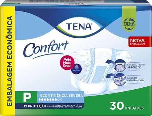 Fralda Geriátrica Tena Confort P c/ 30 un — foto 1