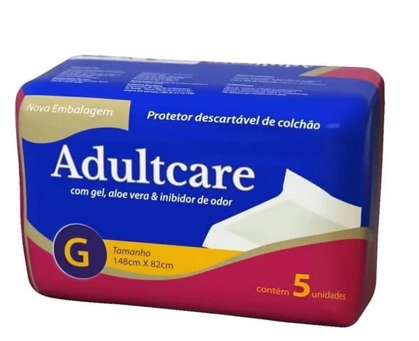 Lençol Descartável Adultcare Grande com 5 — foto 1