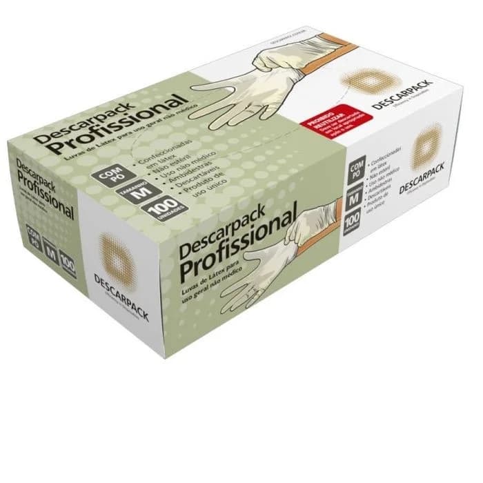 Luva de Procedimento Látex c/100 Média — foto 1