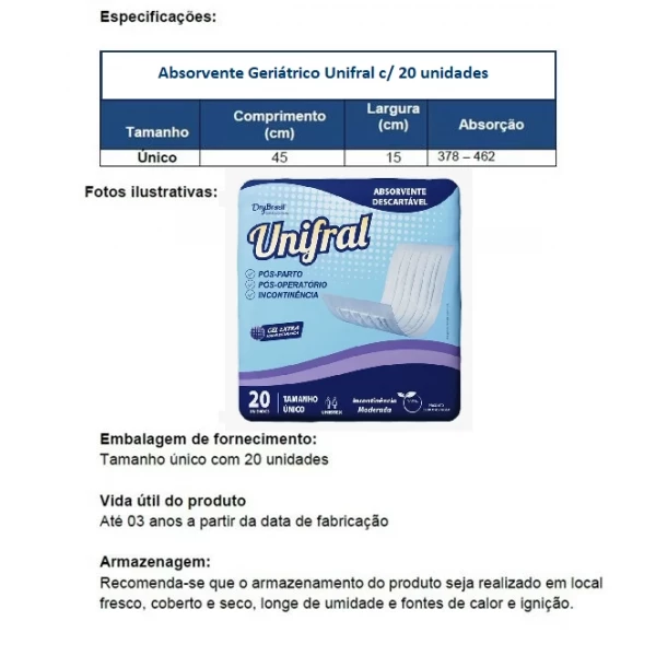 Absorvente Unifral c/20
