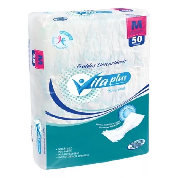 Fralda Geriatrica Vita plus c/ 50 Média