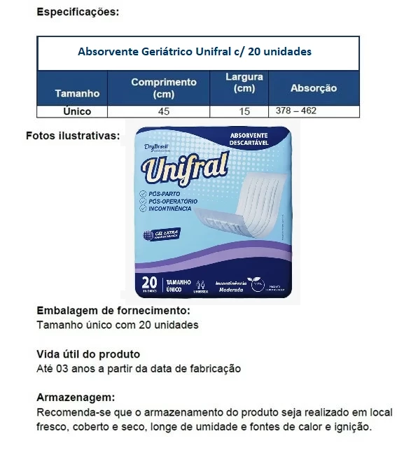 Absorvente Unifral c/20
