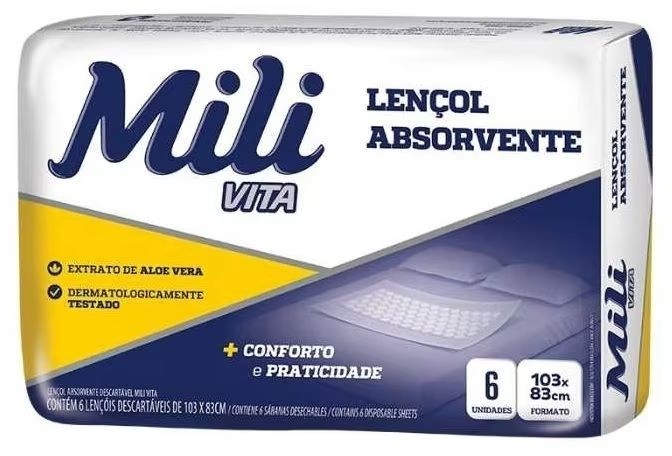 lençol Descartável Mili Vita c/ 6