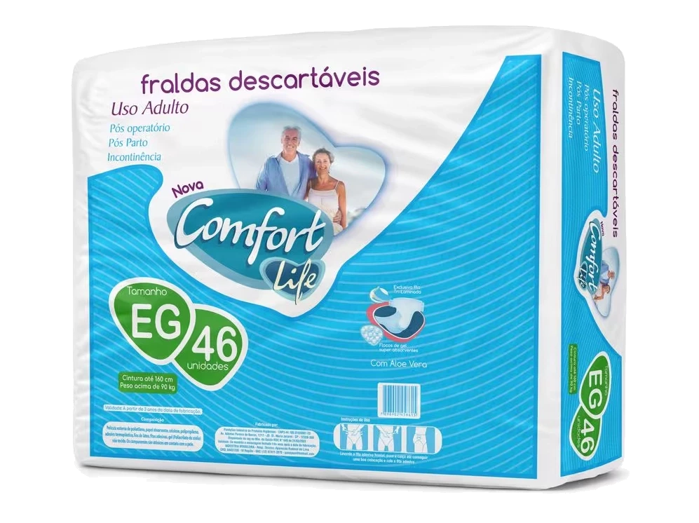  Fralda Geriátrica Comfort Life Basic EG (46 unidades)
