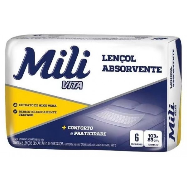 lençol Descartável Mili Vita c/ 6