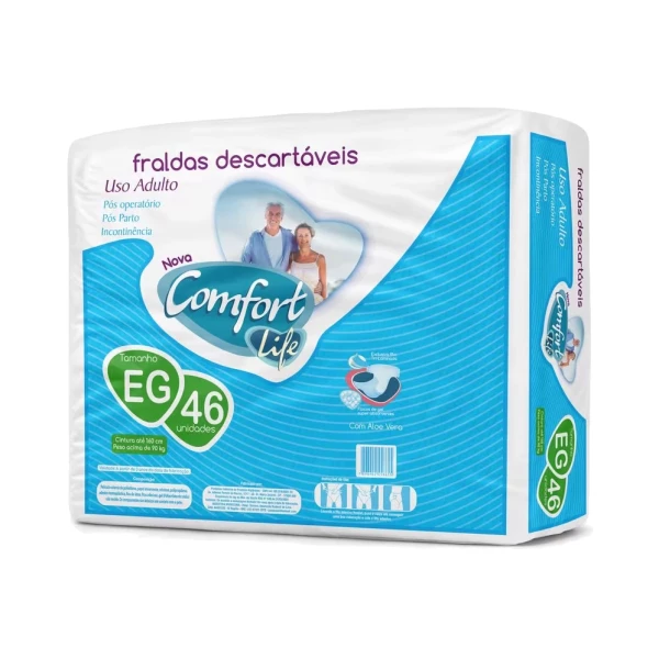  Fralda Geriátrica Comfort Life Basic EG (46 unidades)