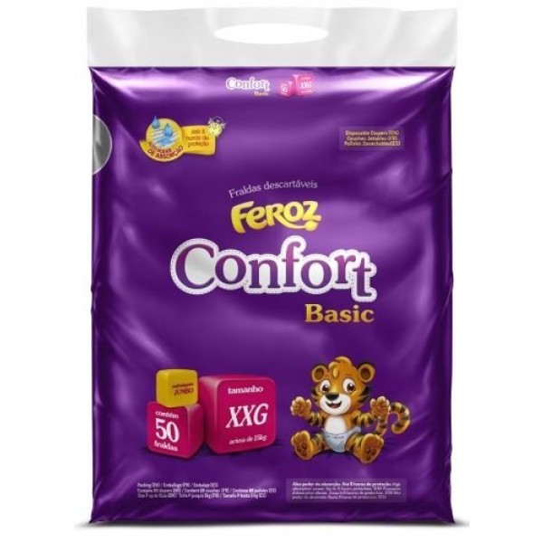 Fralda Infantil Feroz Confort Basic XXG c/50