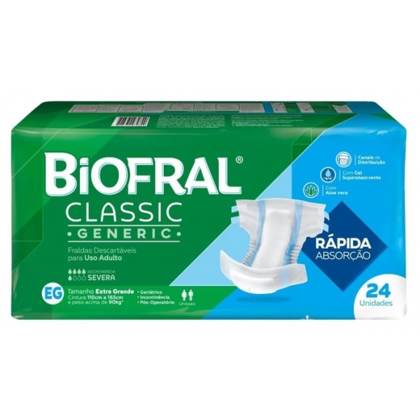 Fralda Geriátrica Biofral Classic EG c/24