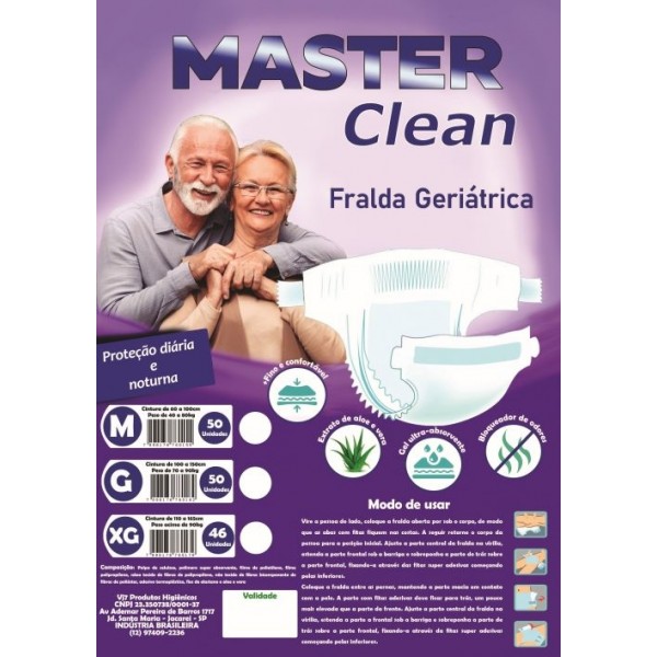 Fralda Noturna Média Master Clean c/50