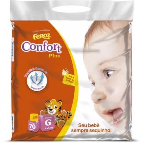 Fralda Infantil Feroz Confort Plus c/ 70 G