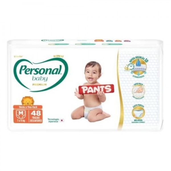 Fralda Personal Baby Premium Pants Média C/48
