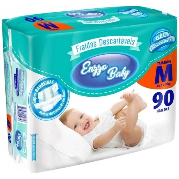 fralda infantil enzzo baby M com 90