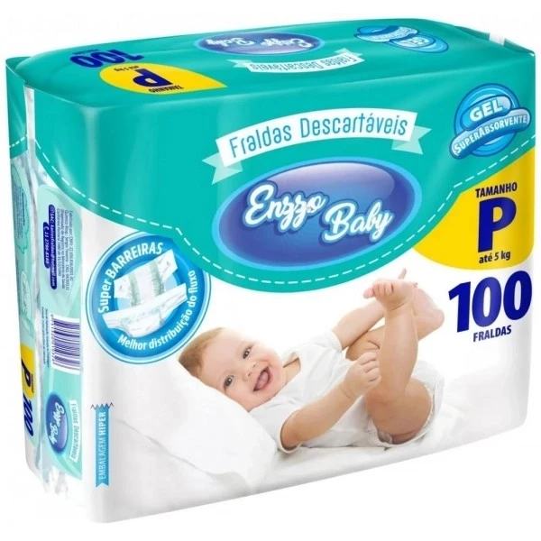 fralda infantil enzzo baby P com 100