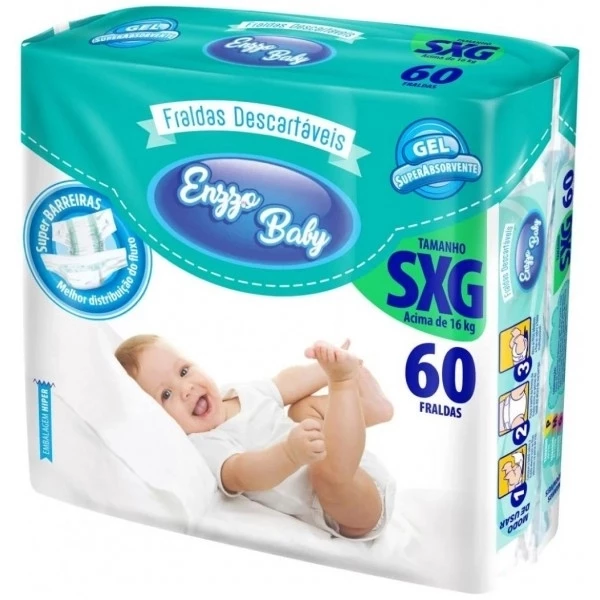  fralda infantil enzzo baby SXG com 60