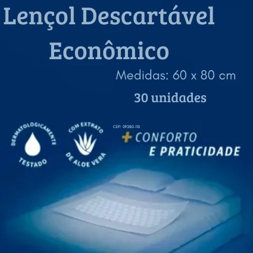 Lençol Descartável CAHE com 30 Unidades 